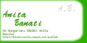 anita banati business card